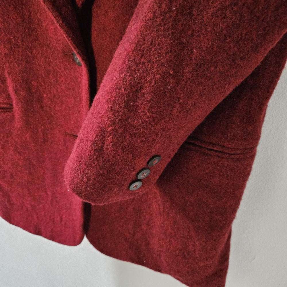 Women 90s Wool Jacket Wool Blazer Size S Button Academia Preppy - Picture 4 of 5